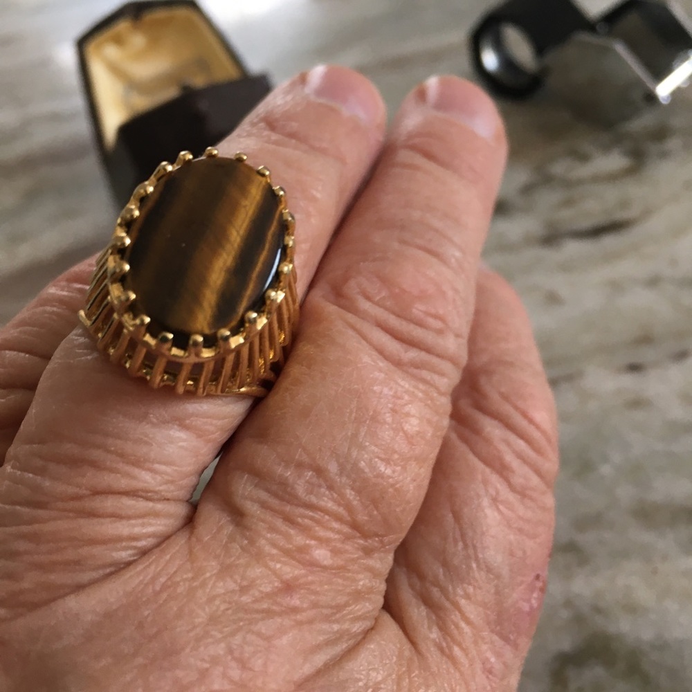 Gold filled Tiger Eye Ring - Picture 2 of 4